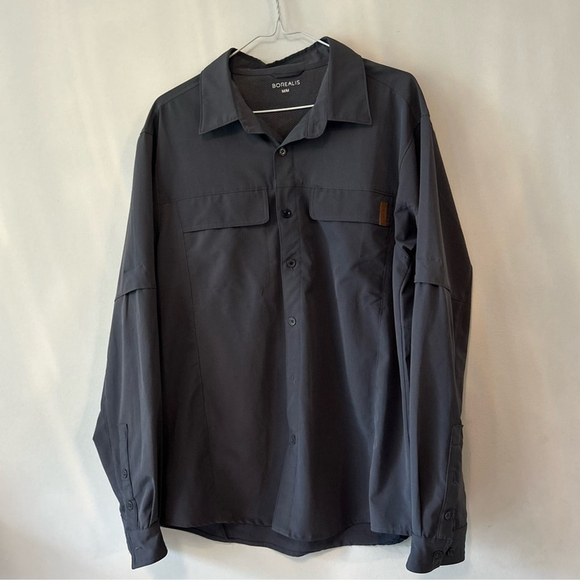 BORALIS - Outdoor Sturdy men’s shirt- loose style - Charcoal Size M - Picture 1 of 9